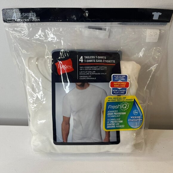 Hanes Men's 4-pack Comfortsoft Cotton Tagless T-shirt - Size Small - NWT - Picture 2 of 5
